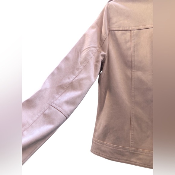 KUT from the Kloth Woman’s Alena Hidden Zipper Trucker Jacket XS Powder Pink NWT - Picture 13 of 15